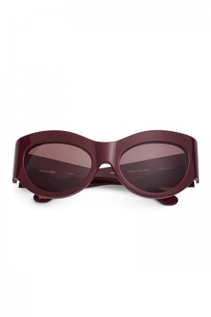 Ganni ACE & TATE TRIXIE Sonnenbrille Bordeaux | 358-CQFMIJ