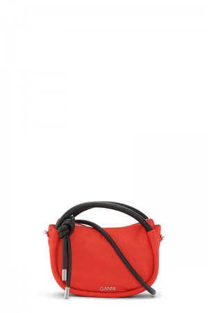 Ganni Knot Mini Shoulder bag Rot | 840-KOGFXR