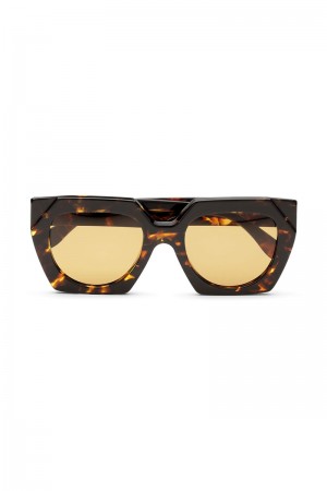 Ganni Oversized Sonnenbrille Braun | 658-TEDMAF