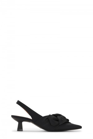 Ganni Soft Bow Slingback Pumps Hohe Schuhe Schwarz | 945-GCYOVL