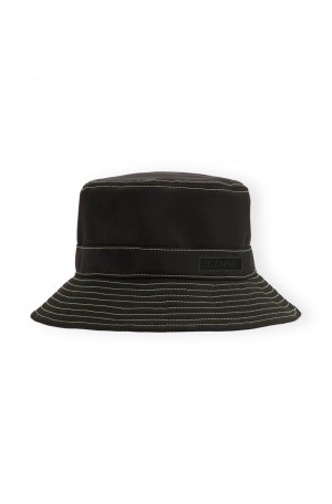 Ganni Stitch Bucket Hüte Schwarz | 367-LBTSAY