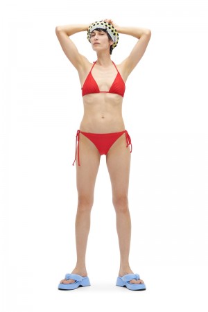 Ganni String Bikini Bottom Bademode Rot | 769-EXULAI