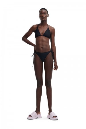 Ganni String Bikini Bottom Bademode Schwarz | 736-RUQITD