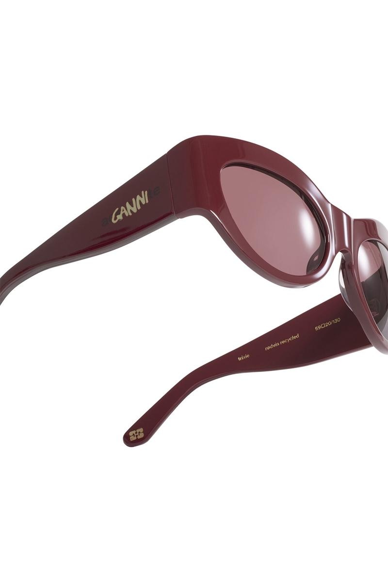 Ganni ACE & TATE TRIXIE Sonnenbrille Bordeaux | 358-CQFMIJ