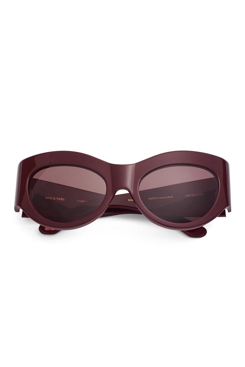 Ganni ACE & TATE TRIXIE Sonnenbrille Bordeaux | 358-CQFMIJ