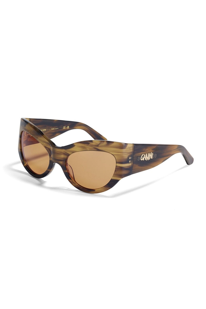 Ganni ACE & TATE TRIXIE Sonnenbrille Braun | 501-CRAZPN