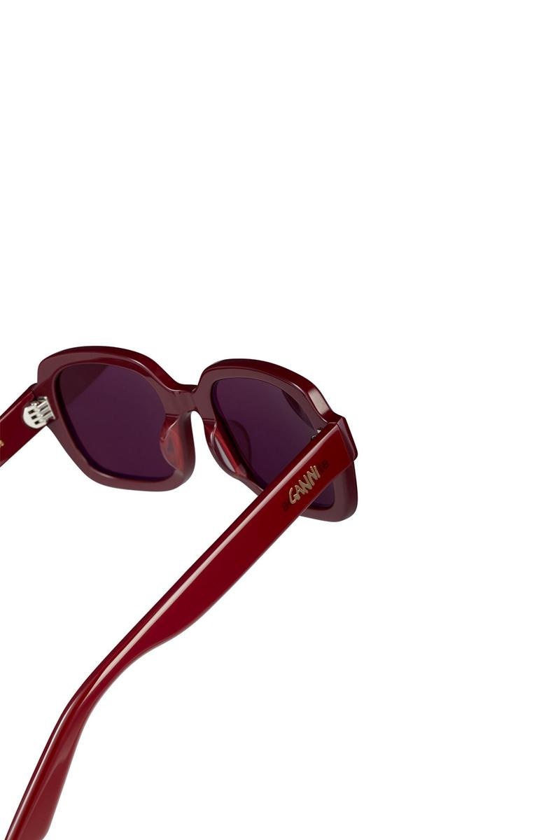 Ganni ACE & TATE TWIGGY Sonnenbrille Bordeaux | 839-HFBRDN