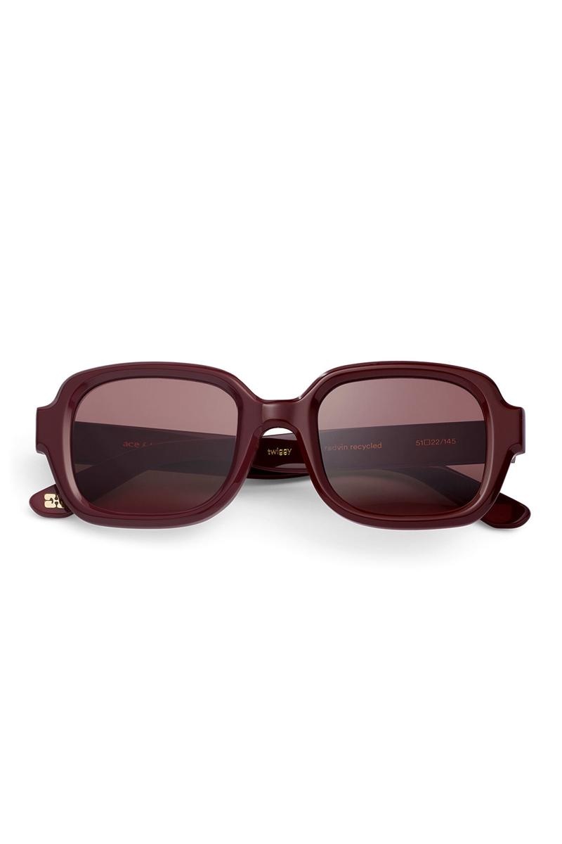 Ganni ACE & TATE TWIGGY Sonnenbrille Bordeaux | 839-HFBRDN