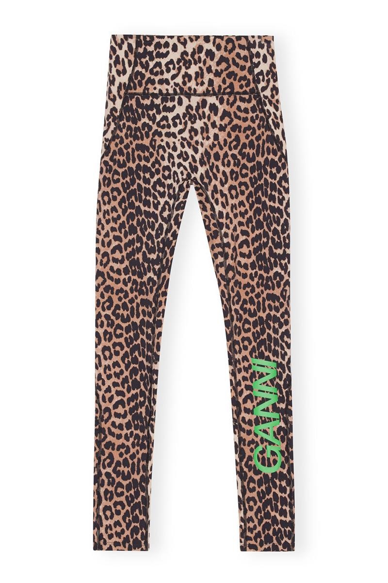 Ganni Active Ultra High Taille Leggings Leopard | 879-DZSYIN