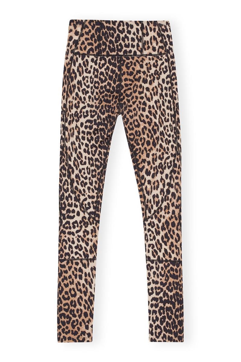 Ganni Active Ultra High Taille Leggings Leopard | 879-DZSYIN