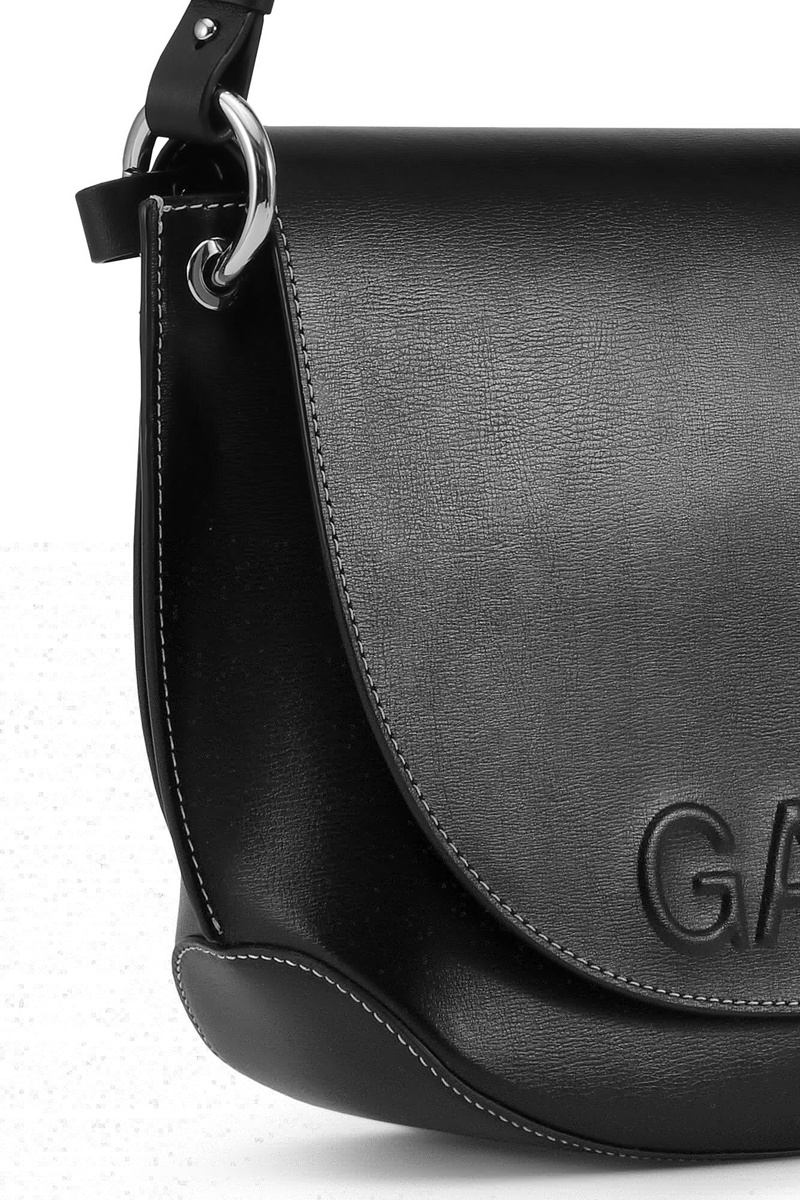 Ganni Banner Large Satteltaschen Schwarz | 351-LWNPXZ