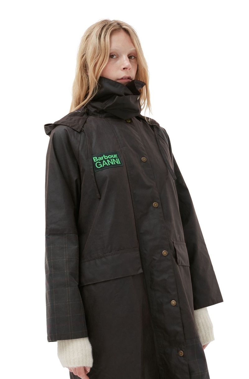 Ganni Barbour Burghley Mäntel Schwarz | 459-YCPFZR