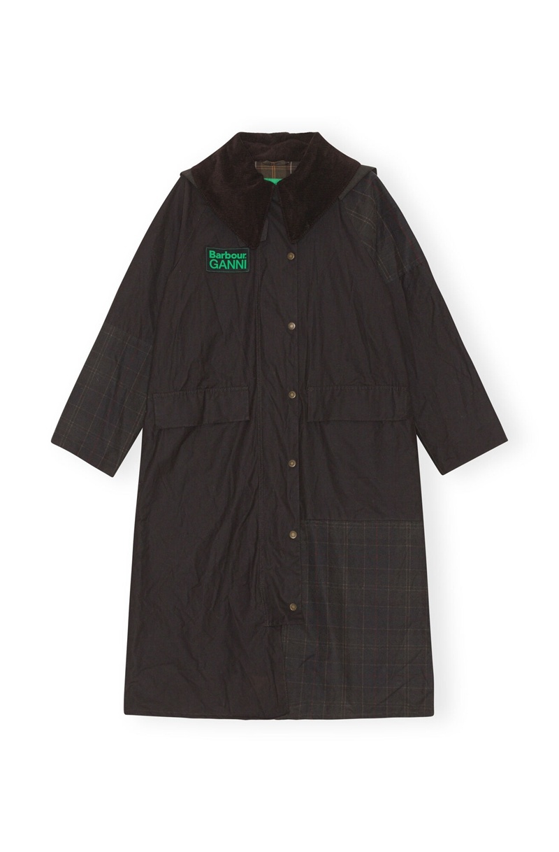 Ganni Barbour Burghley Mäntel Schwarz | 459-YCPFZR