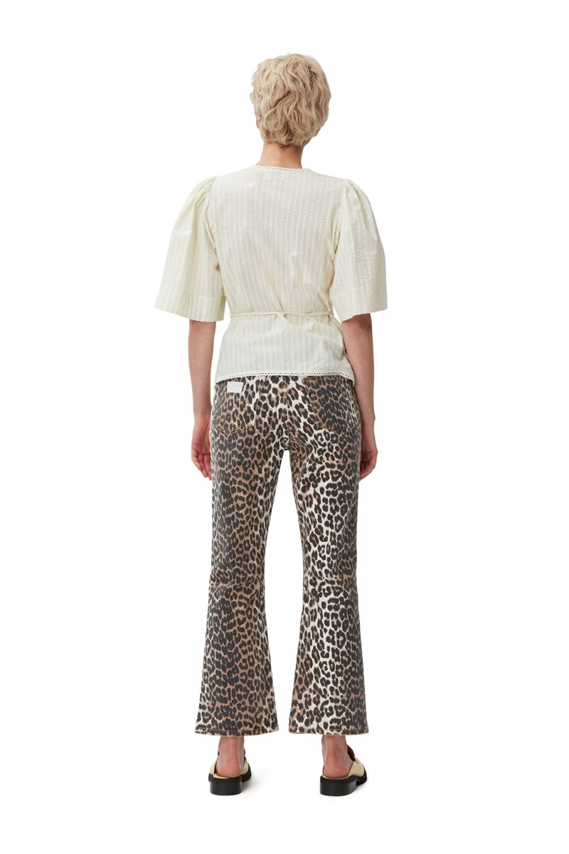 Ganni Betzy Cropped Jeans Leopard | 328-VDCTPS