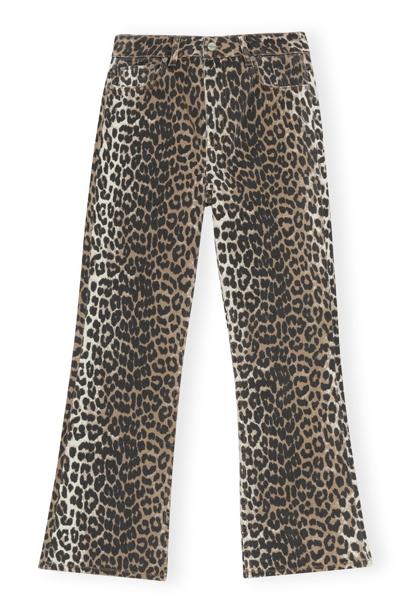 Ganni Betzy Cropped Jeans Leopard | 328-VDCTPS