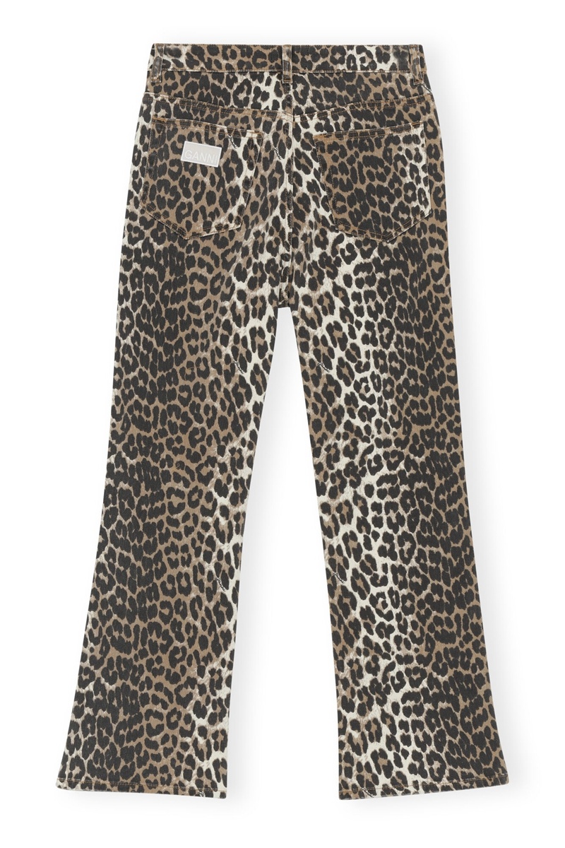 Ganni Betzy Cropped Jeans Leopard | 328-VDCTPS