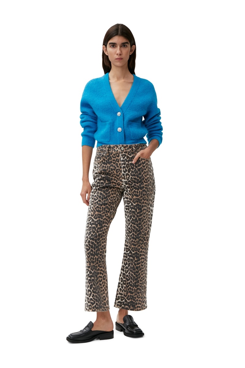 Ganni Betzy Cropped Jeans Leopard | 328-VDCTPS