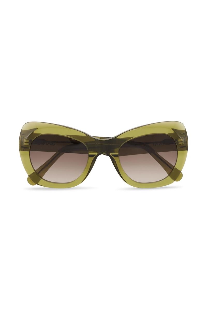 Ganni Biodegradable Acetate Big Butterfly Sonnenbrille Grün | 579-ICAVZN