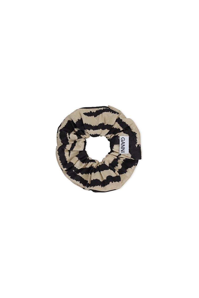 Ganni Crinkled Satin Scrunchie Haarschmuck Khaki | 793-ANBLDG