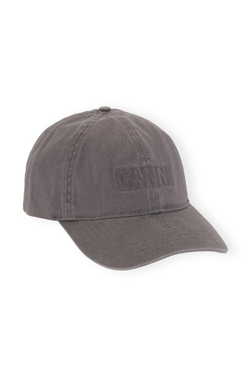 Ganni Embroidered Logo Hüte Grau | 120-KWXPOI