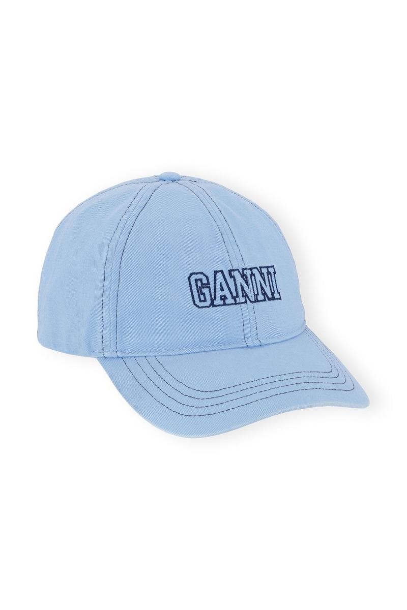 Ganni Embroidered Logo Hüte Silber Blau | 235-UNVGLT