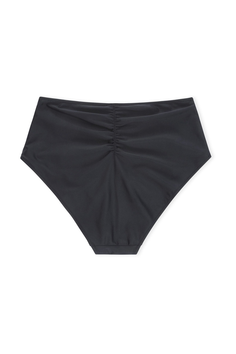 Ganni High-Rise Bikini Bottom Bademode Schwarz | 856-RUWEGD