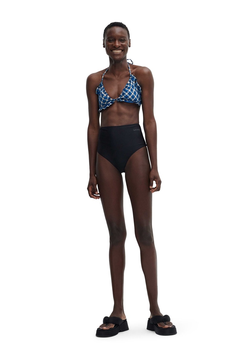 Ganni High-Rise Bikini Bottom Bademode Schwarz | 856-RUWEGD