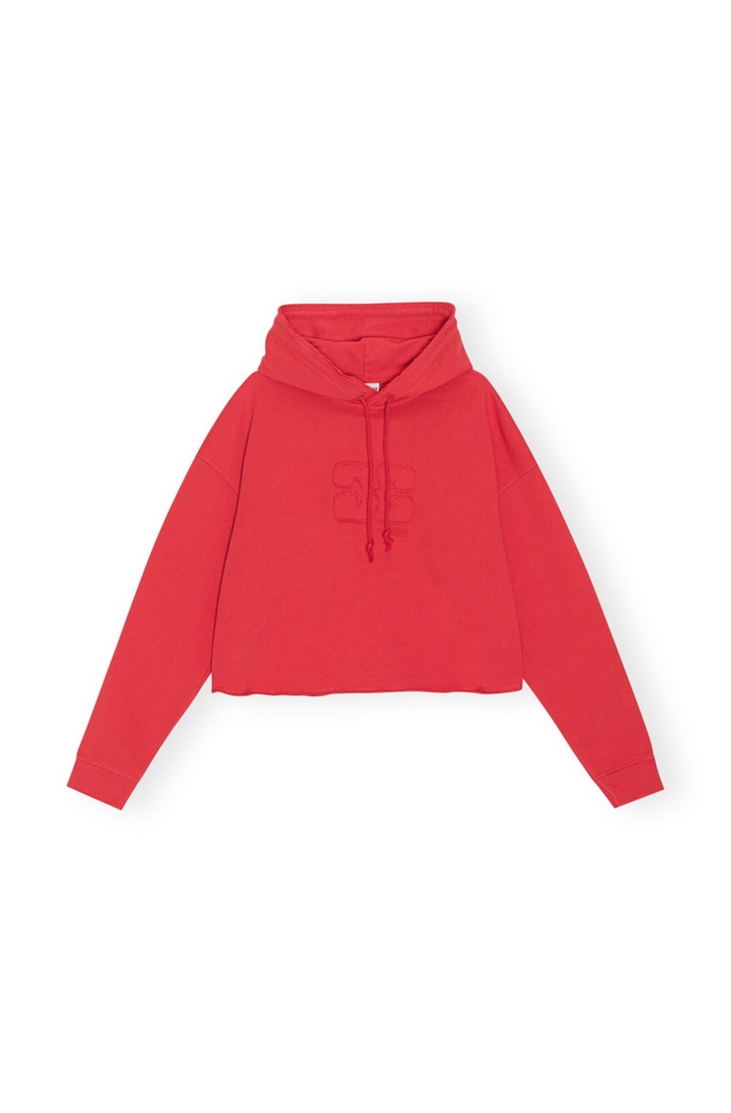 Ganni Isoli Cropped Oversized Pullover Rot | 460-VGEPHJ