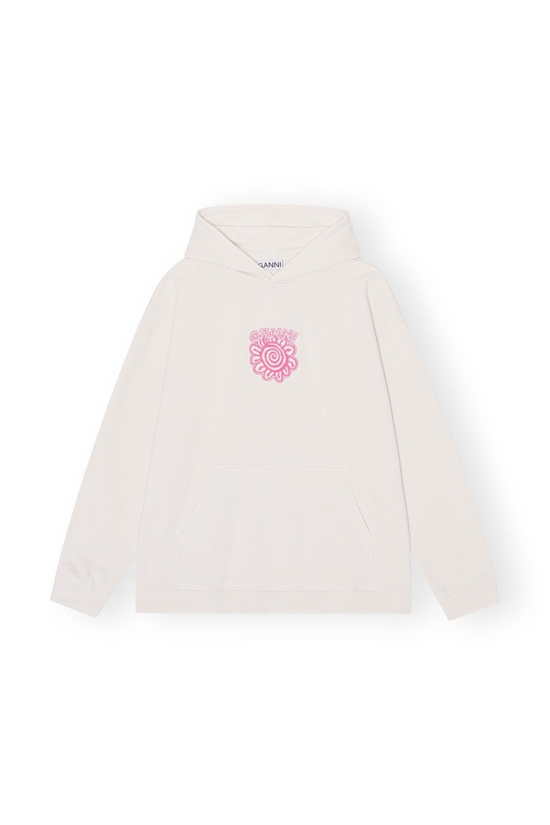 Ganni Isoli Flower Oversized Pullover Weiß | 896-KFPZSA