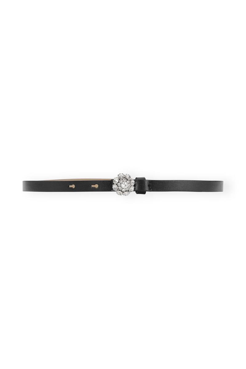 Ganni Jewel Thin Taille Gürtel Schwarz | 621-AGMYHS