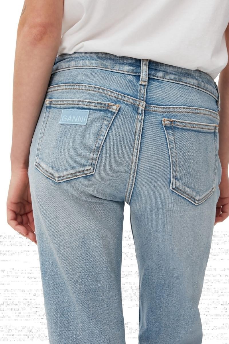 Ganni Kompfort Stretch Beksi Jeans Hellblau | 241-LKQJIP