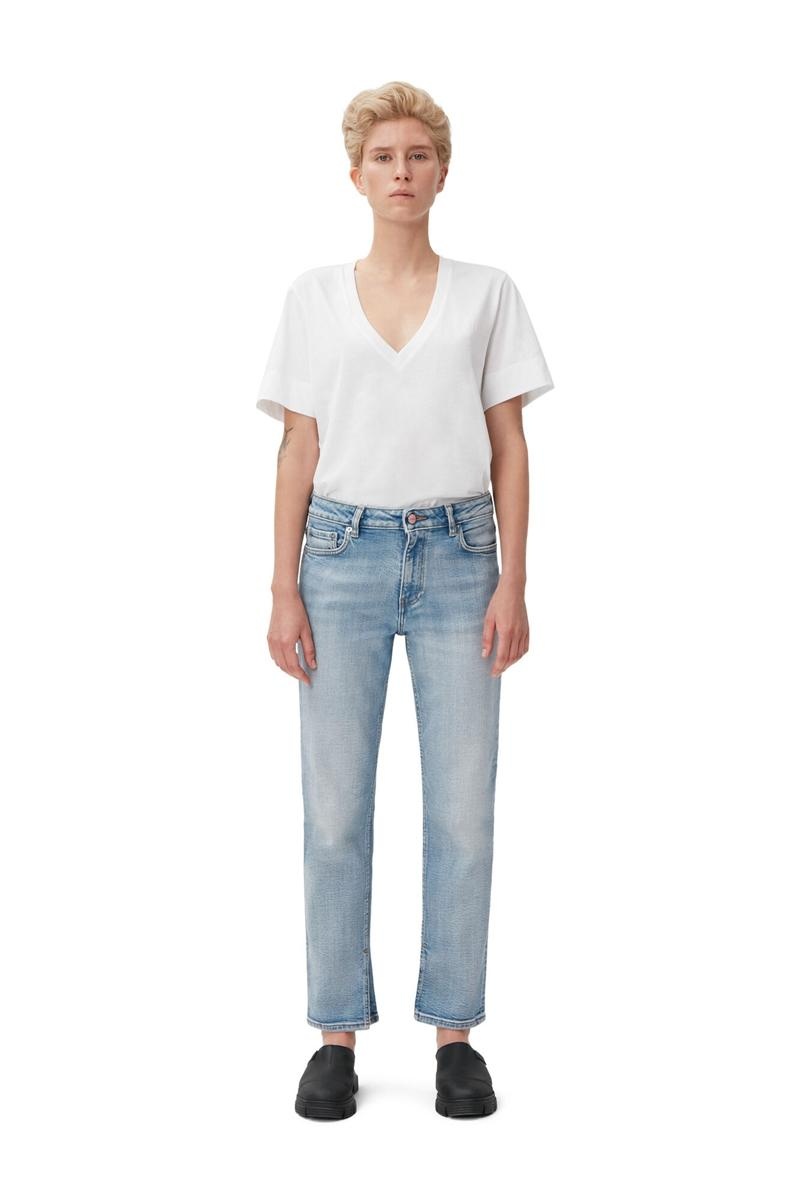 Ganni Kompfort Stretch Beksi Jeans Hellblau | 241-LKQJIP