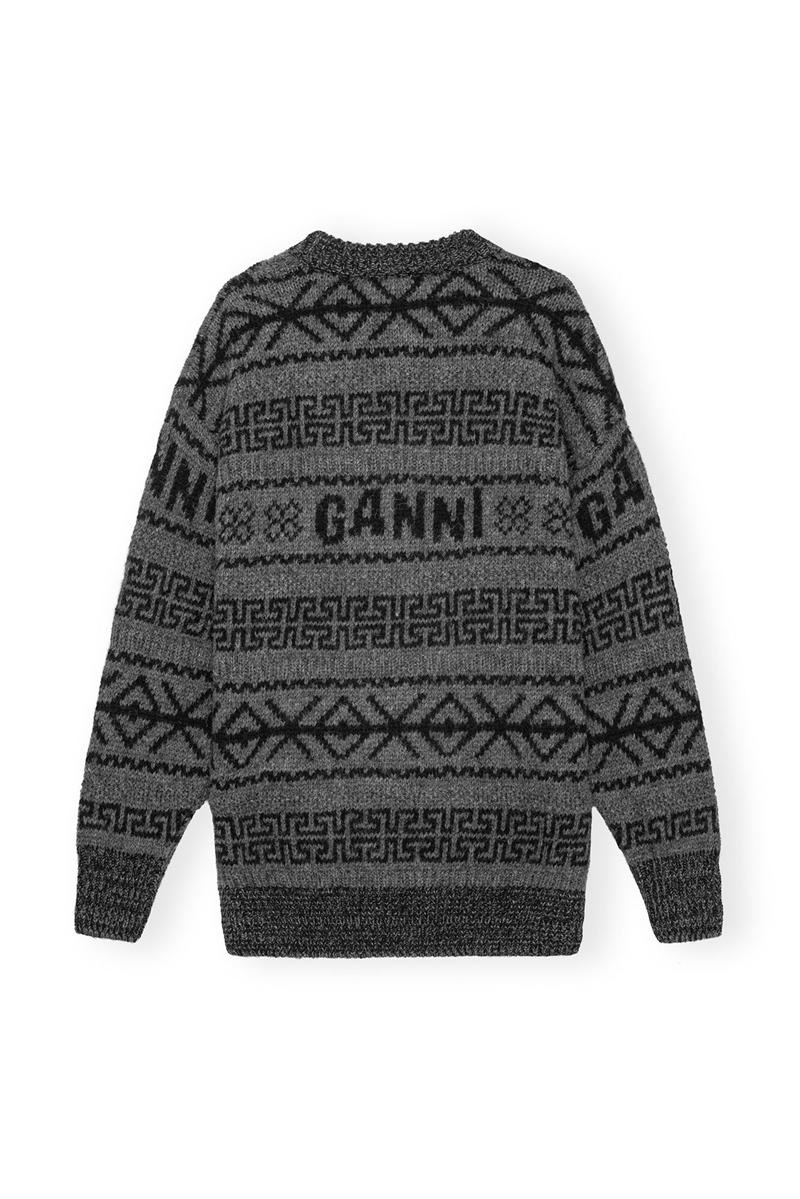 Ganni Lambswool Pullover Oberteile Grau | 639-KGSPRJ