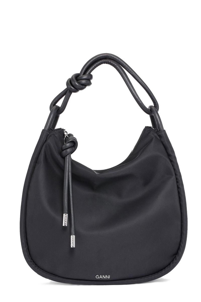 Ganni Large Knot Crossbody Tasche Schwarz | 798-DAUWHK