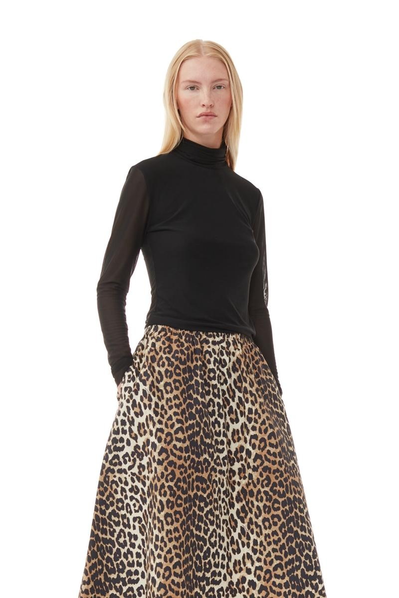 Ganni Leopard Printed Elasticated Röcke Leopard | 164-OXQRHM