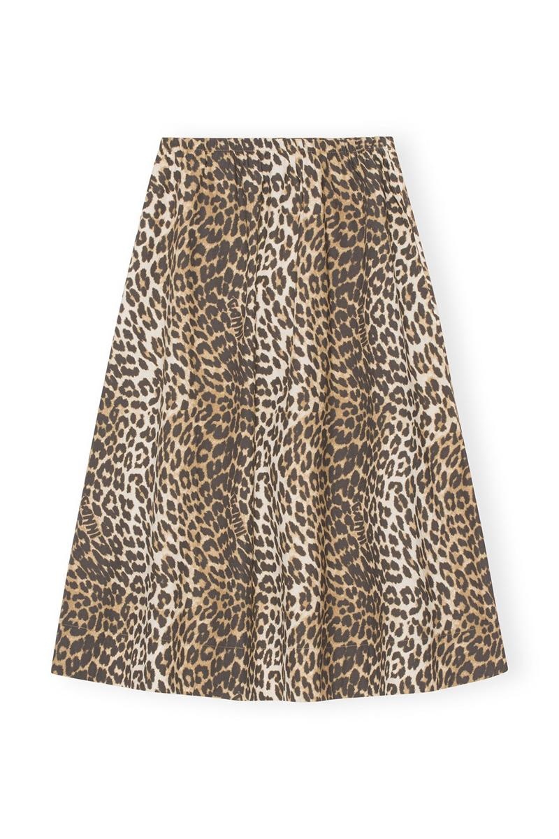 Ganni Leopard Printed Elasticated Röcke Leopard | 297-XBRLZH