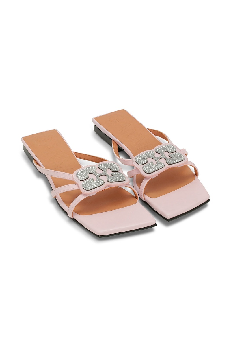 Ganni Lilac Butterfly Strass Flat Helllila | 780-NMQJBL