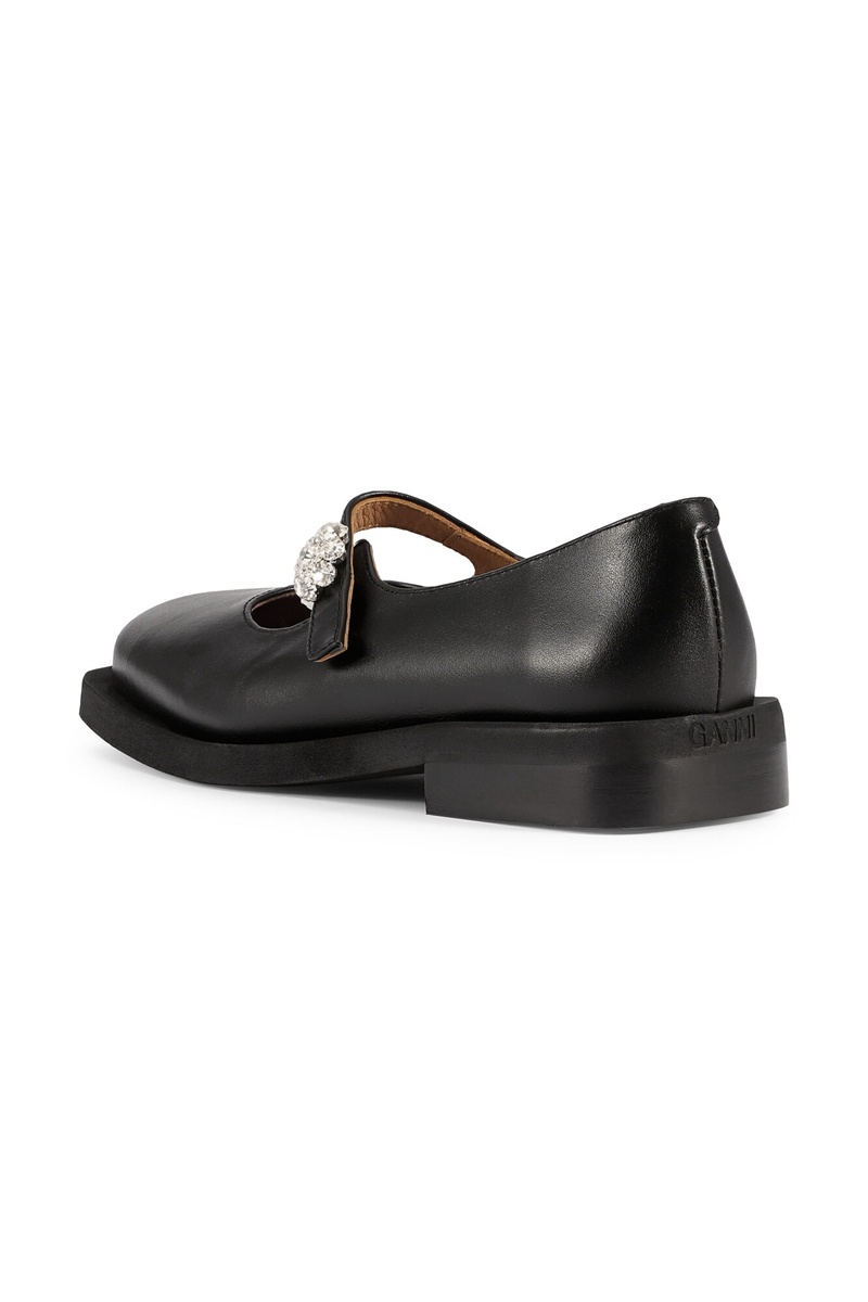 Ganni Mary Jane Ballerinas Flat Schwarz | 167-RGBJLM