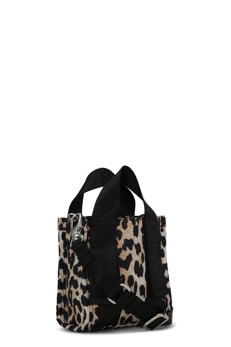 Ganni Mini Leopard Tech Tragetasche Leopard | 043-DHOTPQ