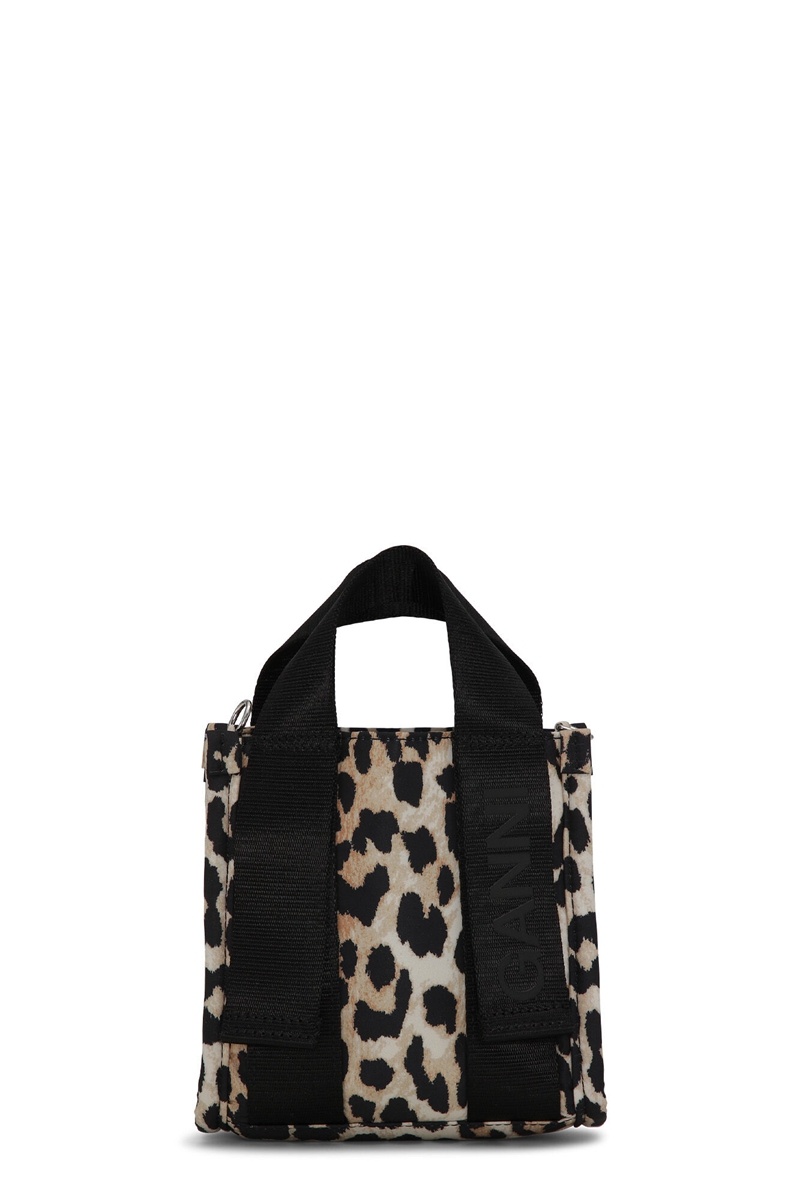 Ganni Mini Leopard Tech Tragetasche Leopard | 043-DHOTPQ