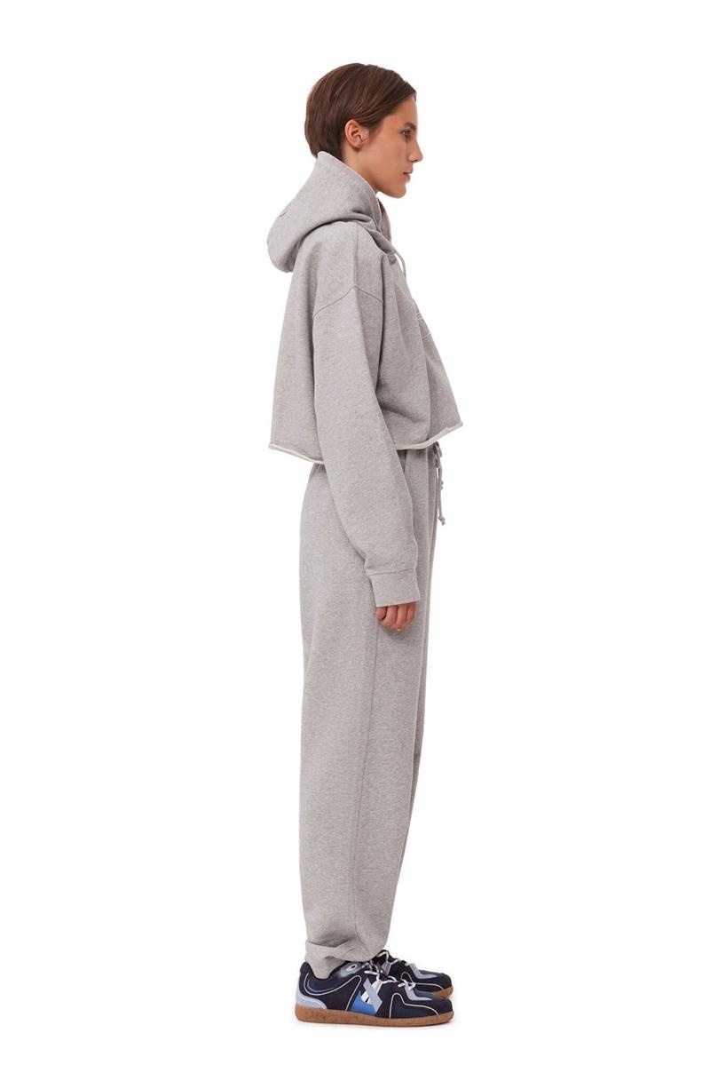 Ganni Oversized Isoli Cropped Pullover Grau | 936-XONYMJ