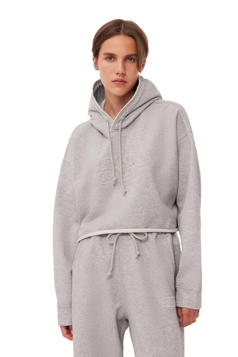 Ganni Oversized Isoli Cropped Pullover Grau | 936-XONYMJ