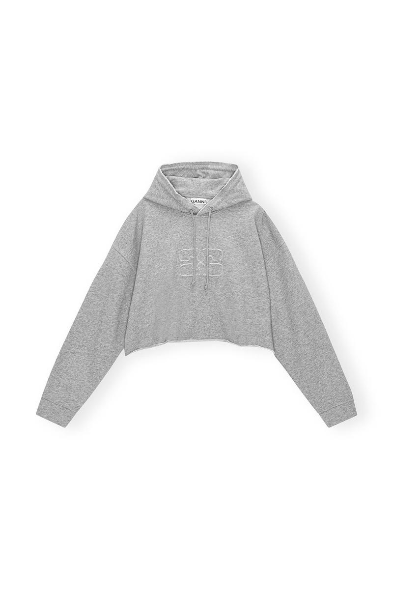 Ganni Oversized Isoli Cropped Pullover Grau | 936-XONYMJ