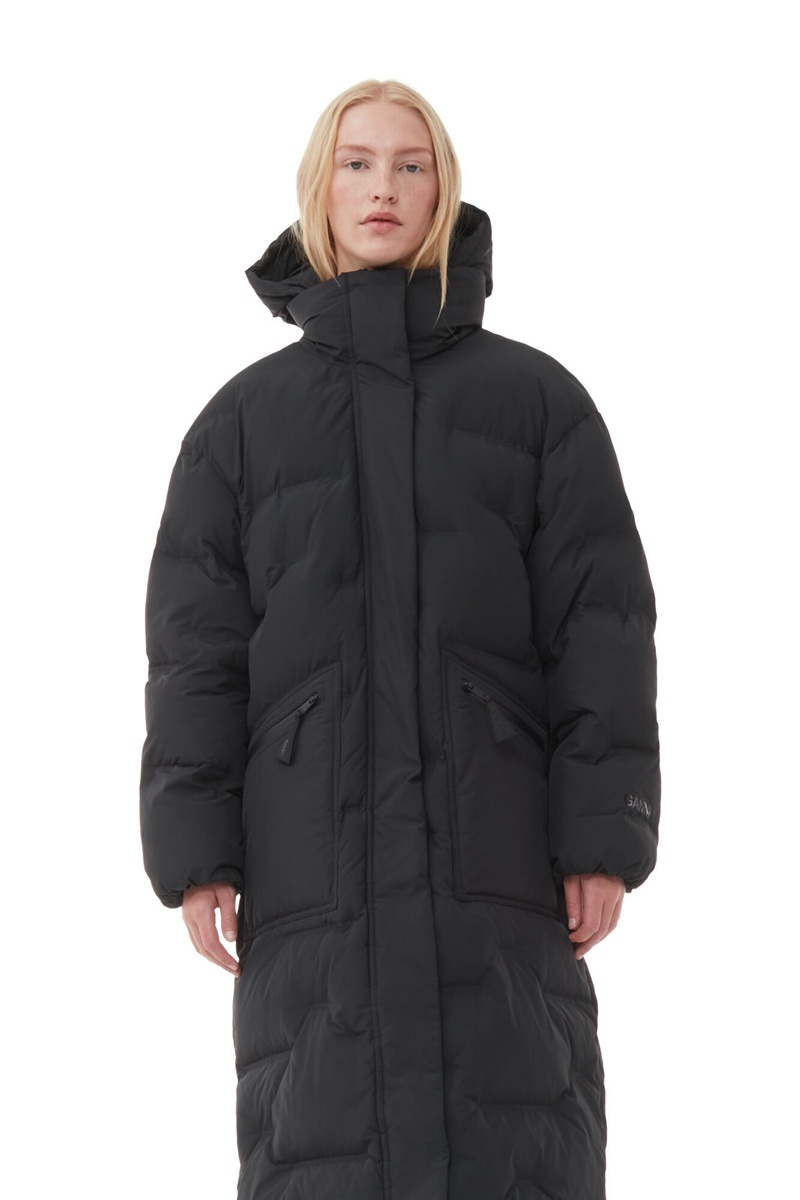 Ganni Oversized Soft Puffer Mäntel Schwarz | 561-FNLXWY