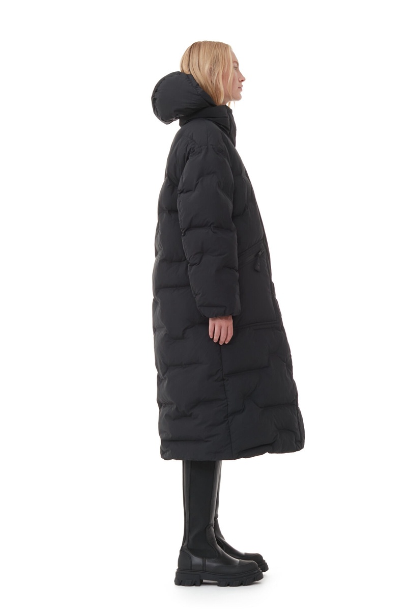 Ganni Oversized Soft Puffer Mäntel Schwarz | 561-FNLXWY