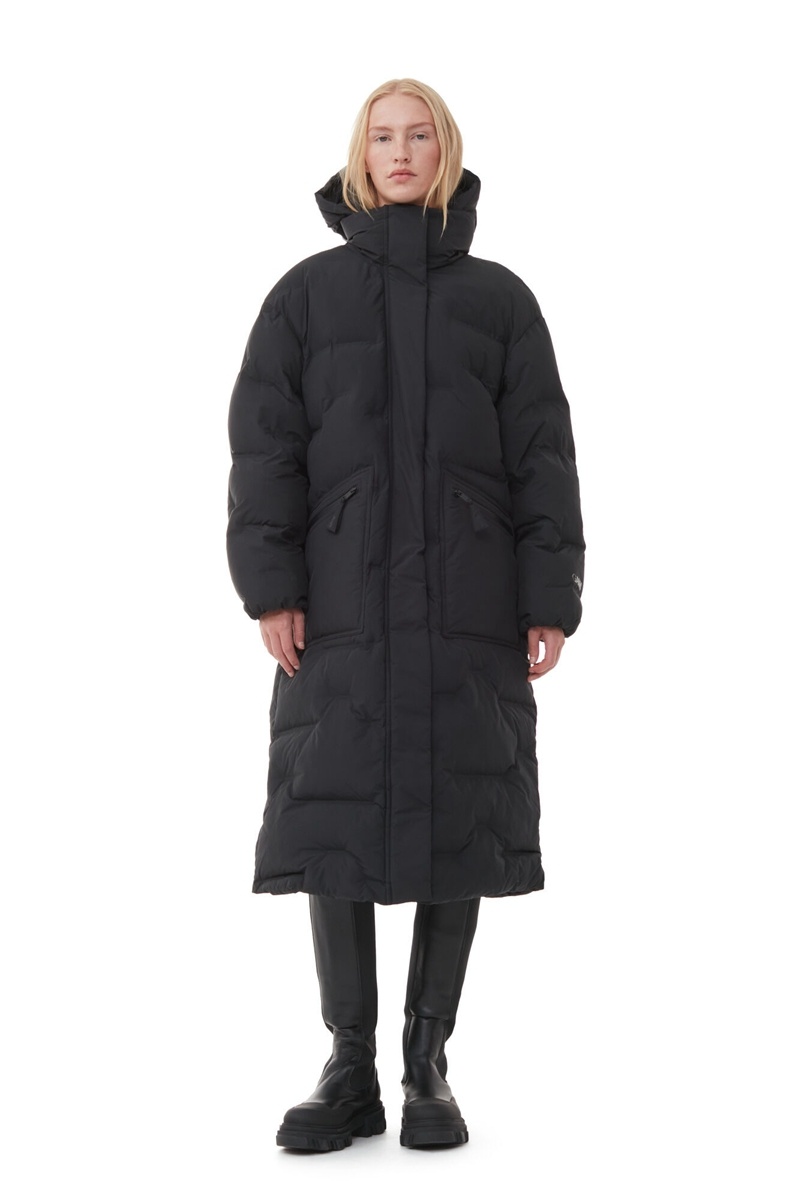 Ganni Oversized Soft Puffer Mäntel Schwarz | 561-FNLXWY