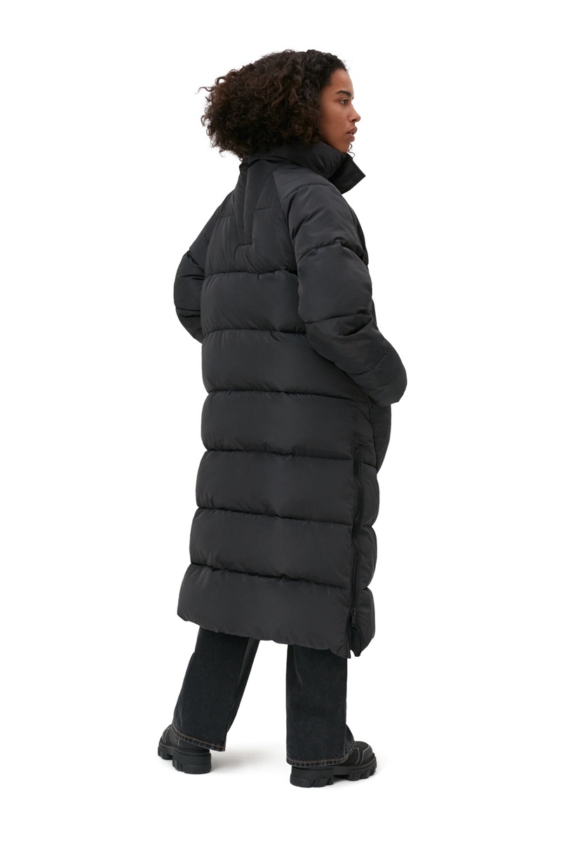 Ganni Oversized Tech Puffer Mäntel Schwarz | 597-PKVCSB