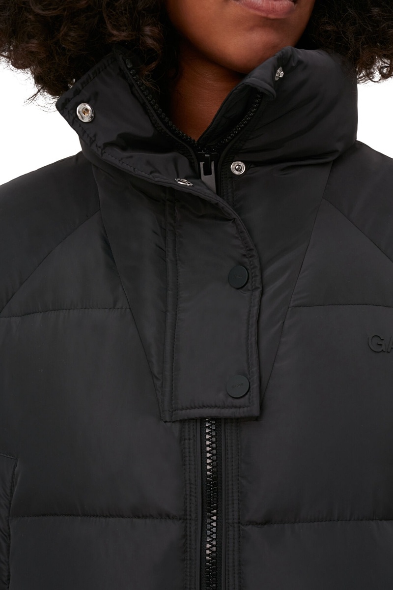 Ganni Oversized Tech Puffer Mäntel Schwarz | 597-PKVCSB