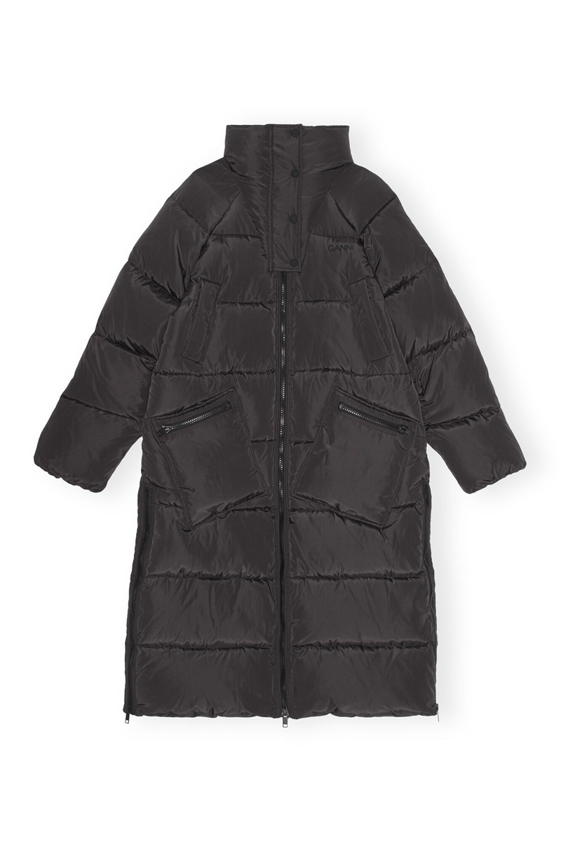 Ganni Oversized Tech Puffer Mäntel Schwarz | 597-PKVCSB