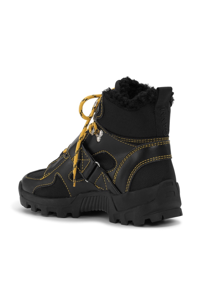 Ganni Performance Wandern Klettverschluss Stiefel Schwarz | 582-QOTGVR